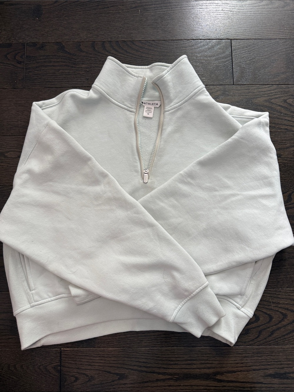 Athleta Light Blue Quarter-Zip Pullover Sweater